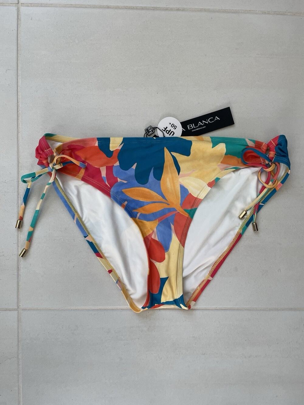 La Blanca Swim Side Tie Bikini Bottom Print Fantasy Resort Swimwear